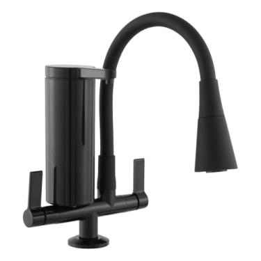 Imagem de Torneira De Cozinha Pia Gourmet Com Filtro Mesa Preta Flex Bancada All Black (Cano Gourmet Cone Preto)