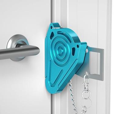 Imagem de Urgeeo Fechadura de porta portátil para segurança de hotel de viagem - Fechaduras de metal para viajantes apartamento segurança doméstica quarto hotel quarto fechadura para crianças mulheres presentes