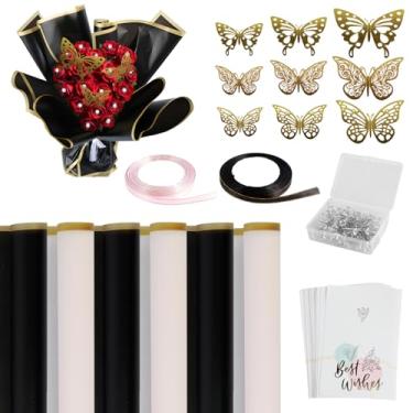 Imagem de Kit de papel de embrulho, embalagem de presentes, a granel, à prova d'água, florista, papel, alfinete, decorações Dia das Mães, faça você mesmo