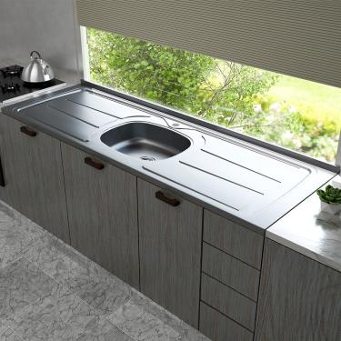 Imagem de Pia de cozinha Plus 30 de 160x53 com Cuba Concreto Aerado Ghel Plus