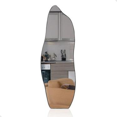 Imagem de Espelho Decorativo Orgânico 150x50cm com Suporte para Banheiro Sala Es