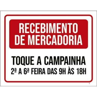 Imagem de Kit 5 Placas Receimento Mercadoria Toque Campainha 36X46