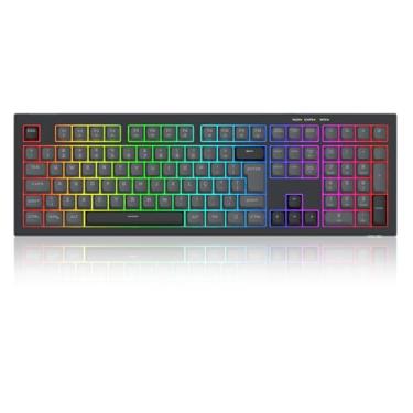 Imagem de Teclado Gamer Membrana Redragon Crux RGB Preto e Cinza Full Size K518-RGB-GB