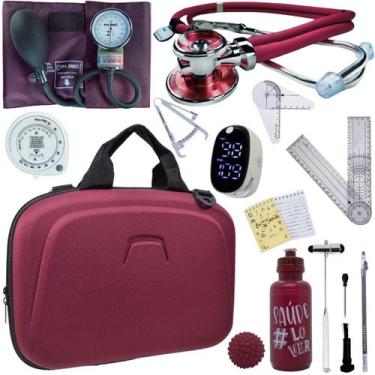Imagem de Kit Maleta Fisioterapia Goniômetro Pequeno Grande Martelo Buck Adipôme
