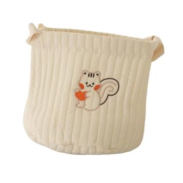 Imagem de menolana Cesta de fraldas para bebês, organizador de fraldas, portátil, versátil, organizador de trocador, cesta de armazenamento para camping, ambientes, Esquilo Branco Grande