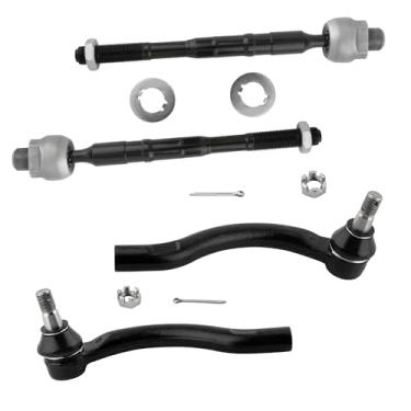 Imagem de YMAUGP 4 peças de terminais de tirante, EV800216 ES800031 ES800032 Extremidade de haste de direção interna frontal externa para Nissan Armada 2005-2019, Titan 2004-2015, extremidade de tirantes