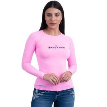 Imagem de CAMISETA TÉRMICA FEMININA UV50+ TEXAS FARM - UVF006 - ROSA CHICLETE/ PRETO-Feminino