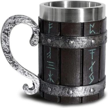 Imagem de Caneca de cerâmica Viking Barrel 350ml com forro de aço inoxidável - y