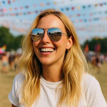 Imagem de Óculos de sol escuro adulto aviador com proteção uv-unissex - CHARME, 