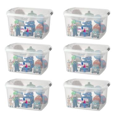 Imagem de Kit 6 Caixas Organizadora Multiuso 68 Litros Sanremo