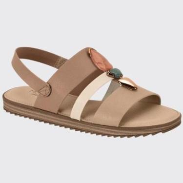 Imagem de Sandália Feminina Plana Conforto Listras Com Pedrarias Modare 7141.144.21736-Feminino