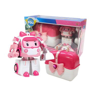 Imagem de Estojo de transporte de brinquedos e Transforming Amber Robocar POLI