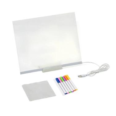 Imagem de Quadro Luminoso Led para Anotações 7 Canetas Quadro de Mesa