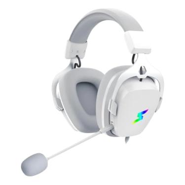 Imagem de Superframe Headset Gamer Wind RGB Sem Fio, Branco, com Microfone, Iluminação RGB, para Jogos e Uso Diário