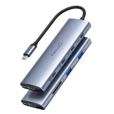 Imagem de Divisor USB C para USBC monitor duplo/triplo, hub USB C com HDMI 4K a 60 Hz, portas 6 × 10 Gbps, 100W PD, leitor de cartão SD 4.0, estação de ancoragem tipo C com função completa para laptops Windows