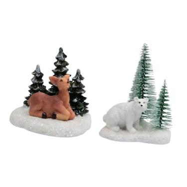 Imagem de Generic 2x Decorações de Mesa de Natal em Estatueta de Urso Polar, Enfeites Decorativos, Figura de Animal para Bandeja de Vários Andares, Escritório, Cozinha
