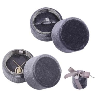 Imagem de CHGCRAFT 2 peças de caixa de presente para exibição de joias, caixas de anel de veludo, caixa de suporte de anel de noivado para armazenar anéis, joias, brincos, pedido de casamento, dia dos namorados
