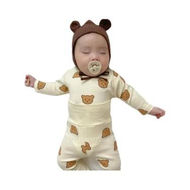 Imagem de Conjunto De Pijama De Algodão Para Bebê Menino Com Mangas Longas 2 Peç