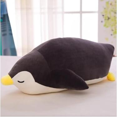 Imagem de Pelúcia Pinguim Deitado Fofinho 45cm – Design Coreano | Mimos Korea (Preto)