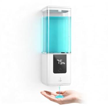 Imagem de Dispensador automático de sabão líquido recarregável de parede para cozinha, dispensador de sabão sem toque para louça/mãos/sabonete de banho, casa e comercial, 540 ml, branco