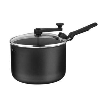 Imagem de Panela Pipoqueira Alumínio Antiaderente Tampa de Vidro com Trava 4,2L 