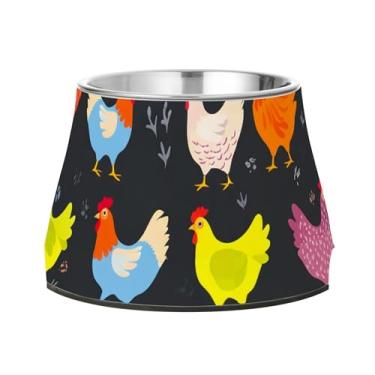Imagem de Burbuja Tigela de ração para animais de estimação de aço inoxidável Chickens para comida e água, antiderrapante para cães médios e gatos, 590 ml