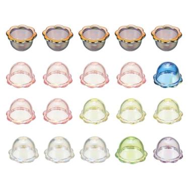 Imagem de PATIKIL 20 peças de contas de flor de sino, bonés de flores de acrílico, tampas de joias para artesanato, faça você mesmo, sinos de vento, brincos pendurados, pulseiras pendentes para decoração de