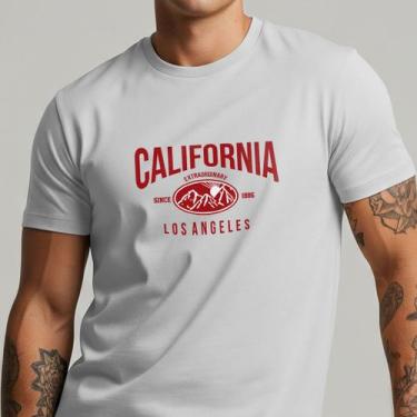 Imagem de Camiseta Masculina Estampada California Verão Streetwear 100% Algodão 