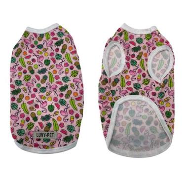 Imagem de Roupa Para Cachorro Unissex DRY Fit UV Porte Grande Flamingos Tamanho: