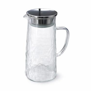 Imagem de Jarra de Vidro Hannover com Tampa Hermética em Inox, 1,5L, Transparente, Alça Ergonômica, 23,5cm Altura