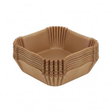 Imagem de Formas Descartáveis para Airfryer Papel Resistente ao Calor Quadrada 20cm Kit com 100 Peças Praticidade