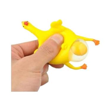Imagem de Chaveiro Mini Galinha Amarela Apertável, Brinquedo Engraçado De Pato Q