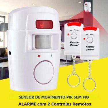 Imagem de Detector De Alarme Sem Fio Com Sensor De Movimento E Controle Remoto P