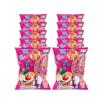 Imagem de Santa Fe Pirulito Big Pop Tutti Frutti Chicle, 500g, Kit 10 Pacotes