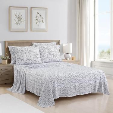 Imagem de Aeropostale Conjunto de lençóis de microfibra premium para todas as estações, 4 fronhas, 1 lençol com elástico, 1 lençol de cima, serve para colchões de até 45,7 cm de profundidade, tamanho casal