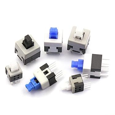 Imagem de Interruptor basculante 10 PÇS/LOTE 5,8 * 5,8 7 * 7 8 * 8 8,5 * 8,5 mm Kit de micro interruptor de alimentação tátil de travamento automático Interruptores de botão de 6 pinos (cor: 10 peças 5,8 x 5,8