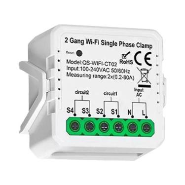 Imagem de Medidor De Energia Inteligente WiFi 80A Com Transformador De Corrente 
