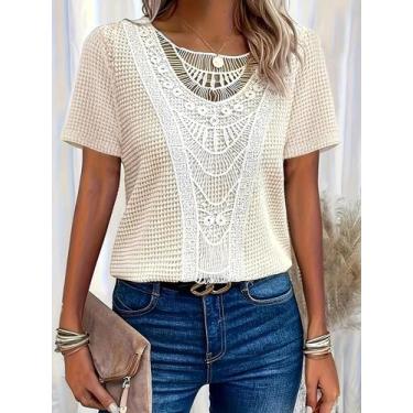 Imagem de Camiseta Feminina Plus Size - Manga Curta Soltinha com Estampa - Moda 