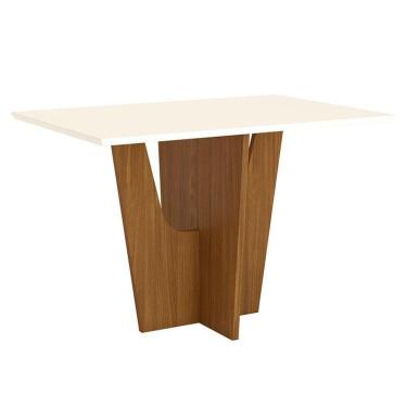 Imagem de Mesa De Jantar Danielly 120 Cm Tampo Reto Nature Off White - Henn