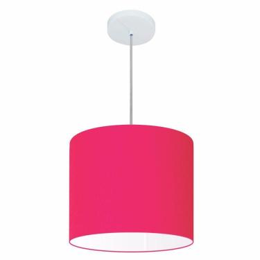 Imagem de Lustre Pendente Cilíndrico Free Lux Para Mesa De Jantar, Sala, Quarto, Churrasqueira E Balcão. Pink Tam: 30x25cm