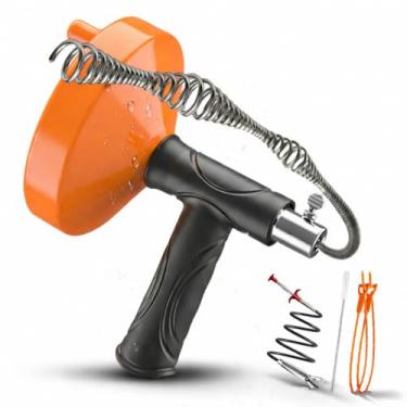 Imagem de Ralo de cobra de 33 metros, ferramenta de remoção de entupimento de cabelo de drenagem de cobra de encanamento, ralo de desentupidor de pia, trado de cobra de vaso sanitário resistente, ferramenta de