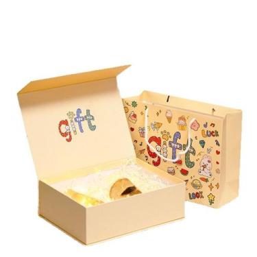 Imagem de Conjunto de caixa de presente e bolsa Creative Yellow com luz LED 22x1