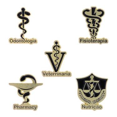Imagem de Conjunto de alfinetes de broche com símbolos médicos em liga vintage d