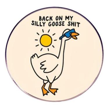 Imagem de Broche Funny Goose Cartoon Animal Blouse Pin com óculos de sol - yiwei