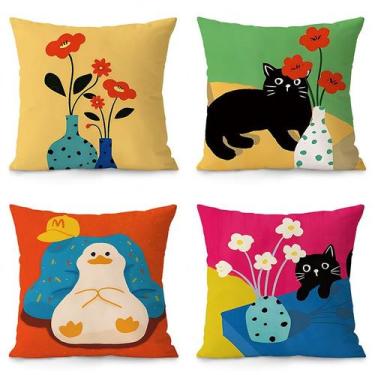 Imagem de Capa de travesseiro: tecido de pelúcia abstrato inspirado em dopamina 