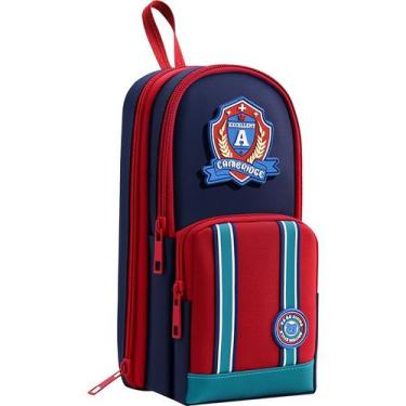 Imagem de Estojo para lápis, estilo britânico, tela multicamada de grande capaci