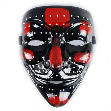 Imagem de Máscara luminosa de PVC com capa facial completa, fantasia de Hallowee