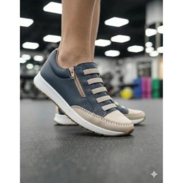 Imagem de Tenis Feminino Casual Confortável Calce Fácil Zíper Lateral-Feminino