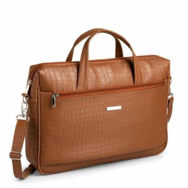 Imagem de Bolsa Executiva Para Notebook 17' Feminina em Croco Viccina, Camel