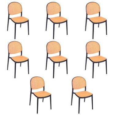 Imagem de Laraz Home Decor, Kit 8 Cadeiras Jantar Cozinha Cafeteria Mumbai Tela 